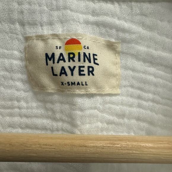 MARINE LAYER White Textured Fabric - Picture 4 of 5